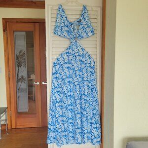 Blue and White Maxi Dress